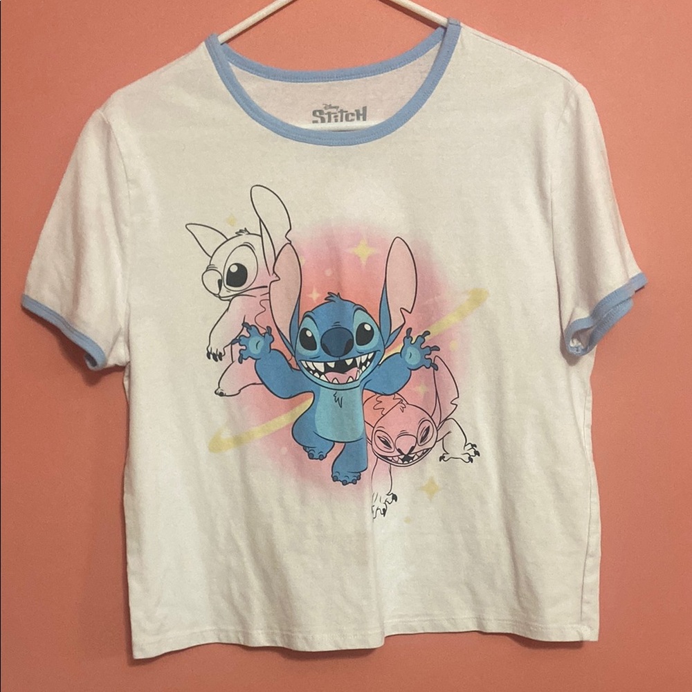 Disney Stitch Kids T-Shirt - White with Blue Accents